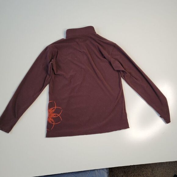 XL SPYDER KIDS maroon orange floral zip layer sweater sweatershirt popover top - Picture 7 of 8